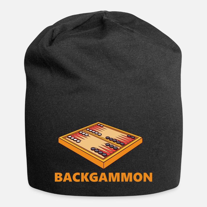Boardgame Chess Backgammon Game Night - Jersey Beanie - black