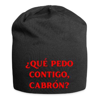 Was ist dein Problem? Spanisch Sprache - Jersey-Beanie - Schwarz - Vorne