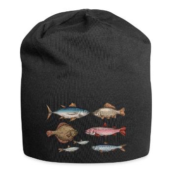 Meerestiere - Jersey-Beanie - Schwarz - Vorne