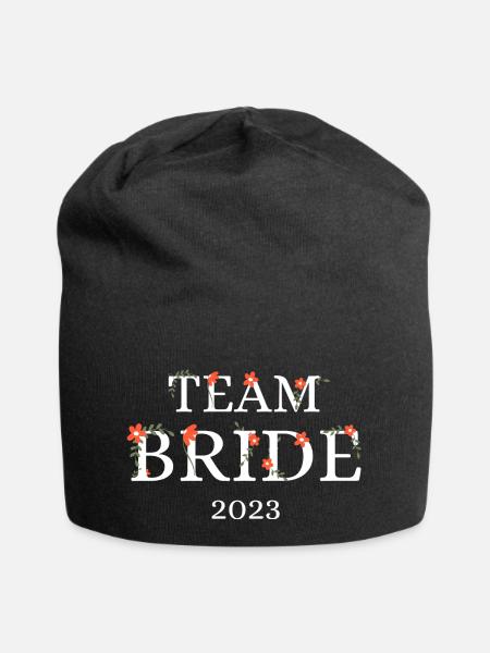 Team Braut 2023 floral - Jersey-Beanie - Schwarz