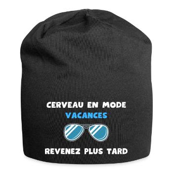 Cerveau en mode Vacances. Revenez plus tard - Bonnet en jersey - noir - Devant