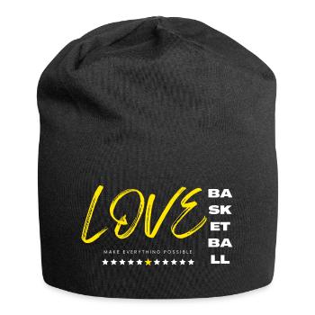 Liebe Basketball gelb - Jersey-Beanie - Schwarz - Vorne