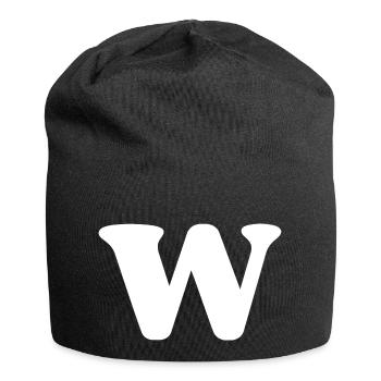 Buchstabe w - Jersey-Beanie - Schwarz - Vorne