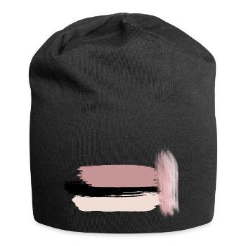 kreativer Pinselstrich - Jersey-Beanie - Schwarz - Vorne