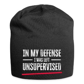 In My Defense I Was Left Unsupervised - Jersey Beanie - black - Front