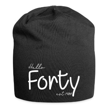 Hello Forty est 1984 - Feiern Sie den 40. Geburtstag - Jersey-Beanie - Schwarz - Vorne