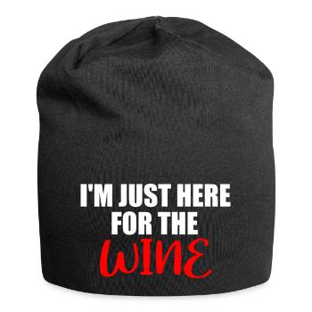 Je suis juste là pour le vin - Bonnet en jersey - noir - Devant