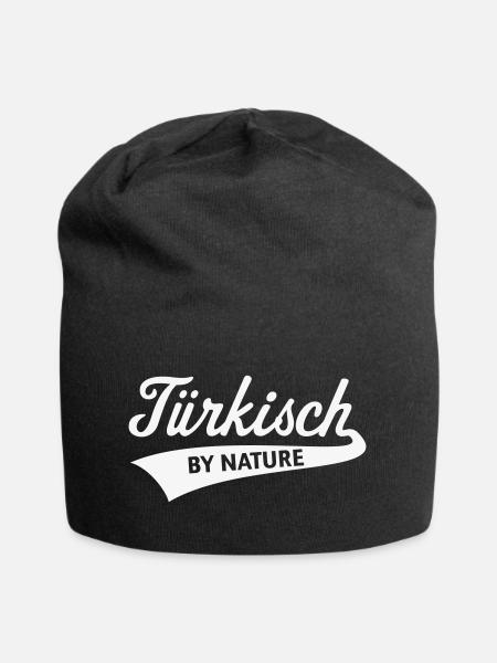 Türkisch By Nature (Deutschtürkisch / White) - Jersey-Beanie - Schwarz