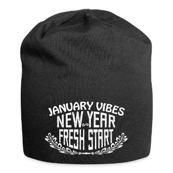 Jenuary Vibes Neujahrs-Neustart - Jersey-Beanie - Schwarz - Vorne