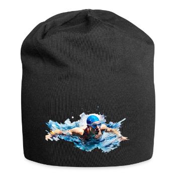 Schwimmen gibt es in verschiedenen Disziplinen - Jersey-Beanie - Schwarz - Vorne