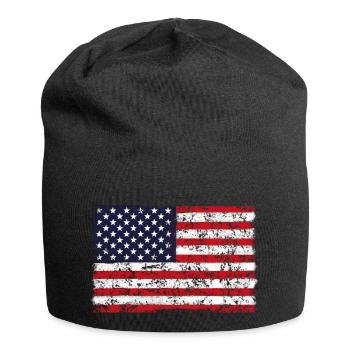 DRAPEAU DE L’AMÉRIQUE rétro - Bonnet en jersey - noir - Devant