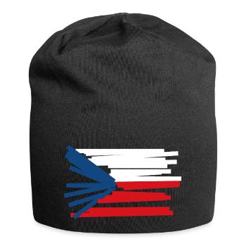 Czech Republic Flag - Modern Art - Jersey Beanie - black - Front