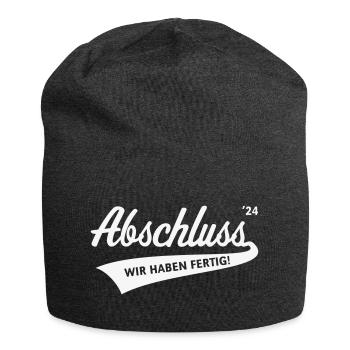 Abschluss 2024 – Wir Haben Fertig! (Schule White) - Jersey-Beanie - Anthrazit - Vorne