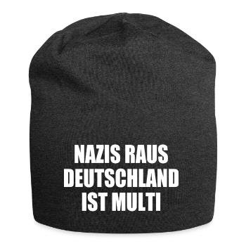 nazis raus deutschland ist multi - Jersey-Beanie - Anthrazit - Vorne