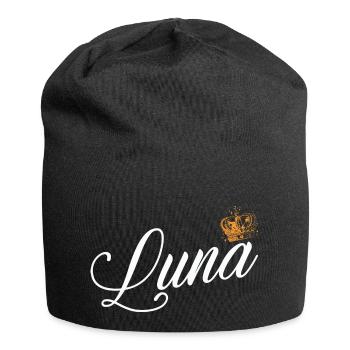 Luna Custom Name für Frauen Kinder Kleinkinder - Luna - Jersey-Beanie - Schwarz - Vorne
