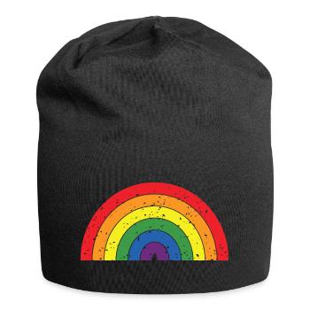 Regenbogenfarben Pride Month LGBTQ+ Grunge Textur - Jersey-Beanie - Schwarz - Vorne