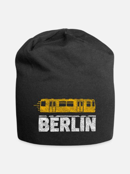 Berliner Straßenbahn Grafik - Jersey-Beanie - Schwarz