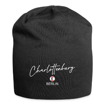 Charlottenburg - Berlin Flagge - Berliner Bär - Jersey-Beanie - Schwarz - Vorne