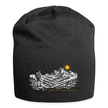 Hiker Sunrise Destination Relief Light - Jersey Beanie - black - Front