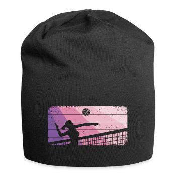 Joueuse de volley-ball de beach-volley féminin - Bonnet en jersey - noir - Devant