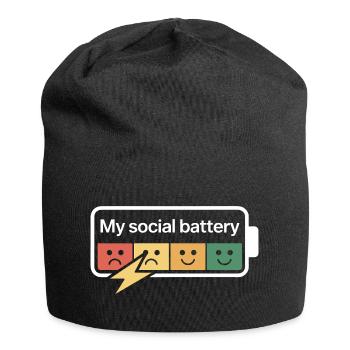 Social Battery Introvert Dead Battery Battery - Jersey Beanie - black - Front