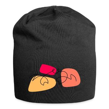 Lineart crab with color background - Jersey Beanie - black - Front