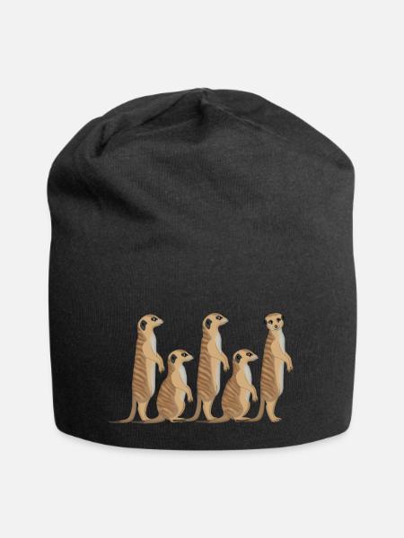 Erdmännchen Reihe - Jersey-Beanie - Schwarz