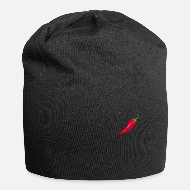 Chilischote - Comic Style - Chili scharf - Jersey-Beanie - Schwarz