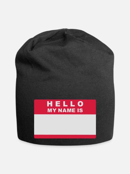 Hello my name is - Jersey-Beanie - Schwarz