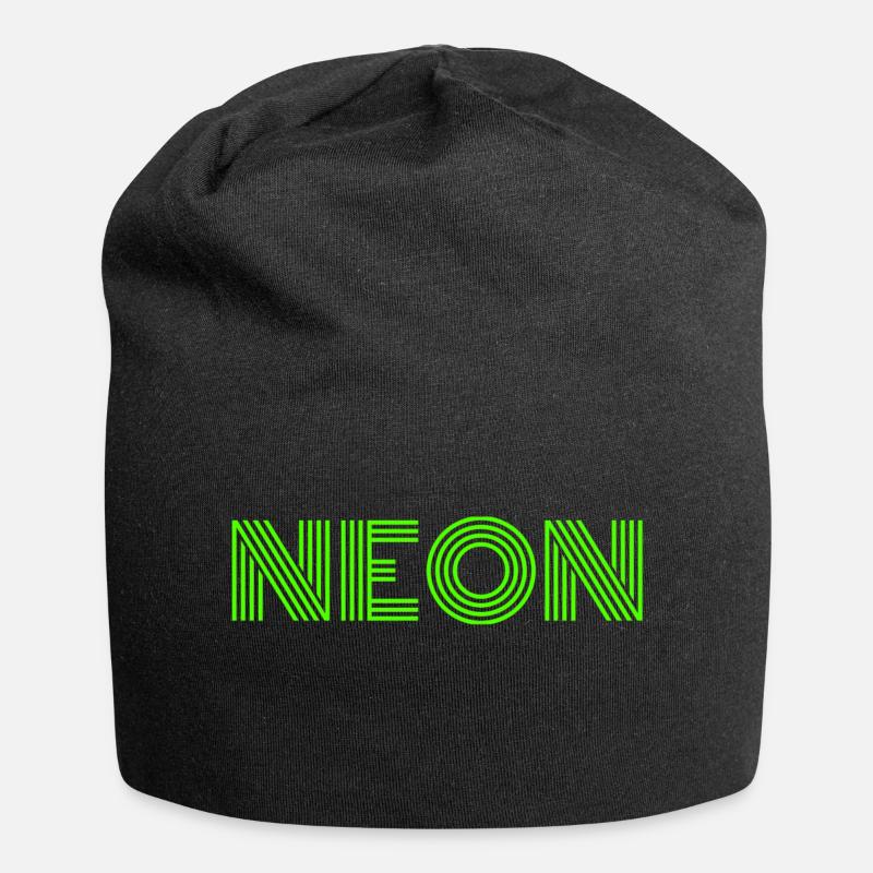 vert fluo - Bonnet en jersey - noir