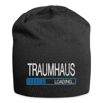Traumhaus Loading Hausbau Richtfest Traumhaus - Jersey-Beanie - Schwarz - Vorne
