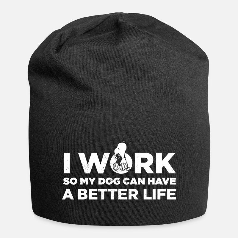 Peanuts Snoopy Better Life Meilleur Vie Citation - Bonnet en jersey - noir