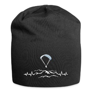 Paragliding, Paragliding, Mountains & Pulse Heartbeat - Jersey Beanie - black - Front