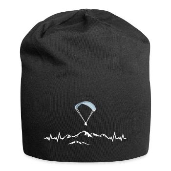 Paragliding, Paragliding, Mountains & Pulse Heartbeat - Jersey Beanie - black - Front