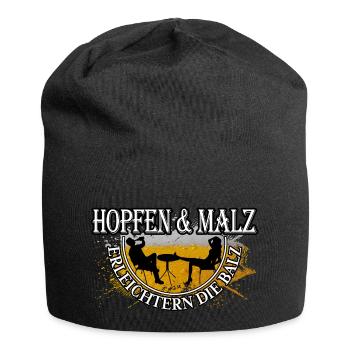 Hopfen und Malz, erleichtern die Balz - Jersey-Beanie - Schwarz - Vorne