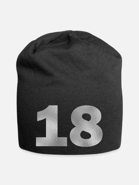 Geburtstag 18 Jahre - Jersey-Beanie - Schwarz