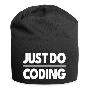 Just Do Coding - IT - Programmieren - Jersey-Beanie - Schwarz - Vorne