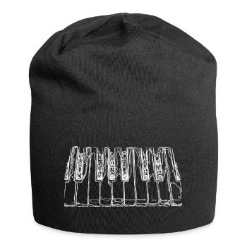 Klaviertaste Pianist - Jersey-Beanie - Schwarz - Vorne