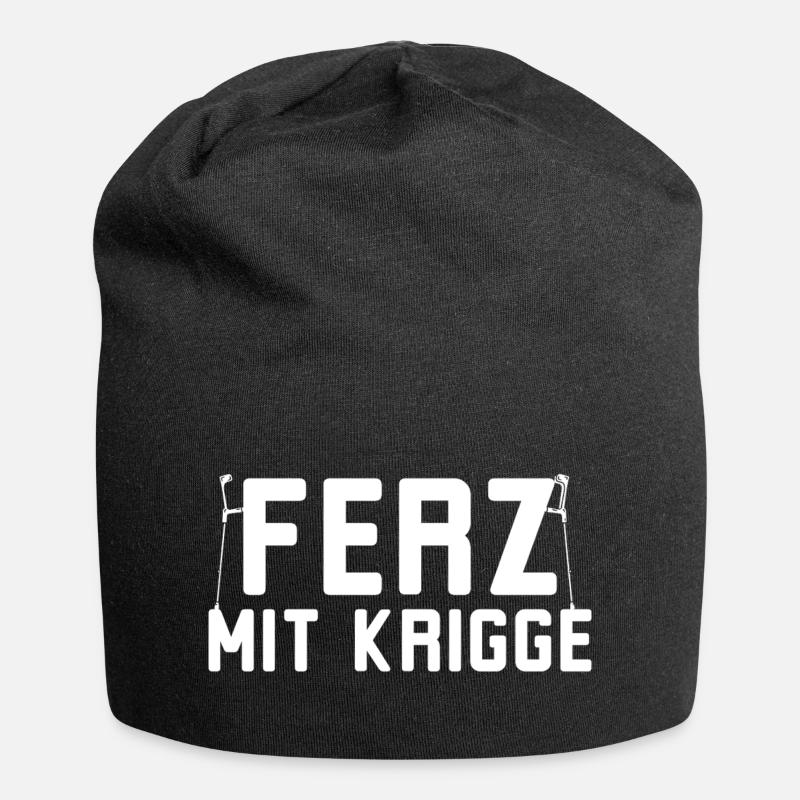 Ferz avec Krigge Dialecte hessois - Bonnet en jersey - noir
