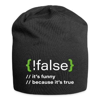 false – Funny programmer saying - Jersey Beanie - black - Front