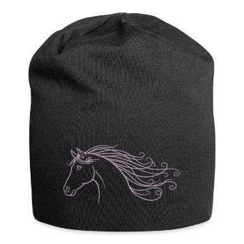 Semelle minimaliste de cheval à cheval en silhouette - Bonnet en jersey - noir - Devant