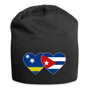 Curacao Kuba Flagge Herz - Jersey-Beanie - Schwarz - Vorne