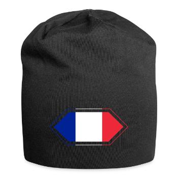 Losange du drapeau français - Bonnet en jersey - noir - Devant