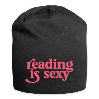 Lesen ist sexy – Retro Typografie - Jersey-Beanie - Schwarz - Vorne