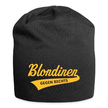 Blondinen Gegen Rechts (Blondine / Blond / Gold) - Jersey-Beanie - Schwarz - Vorne