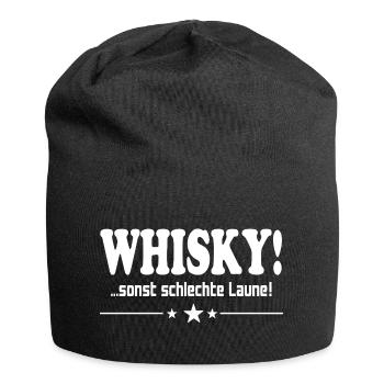 Whisky trinken Schlechte Laune Alkohol Saufen - Jersey-Beanie - Schwarz - Vorne
