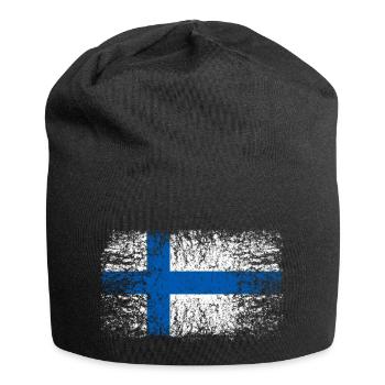 Finnland 002 AllroundDesigns - Jersey-Beanie - Schwarz - Vorne
