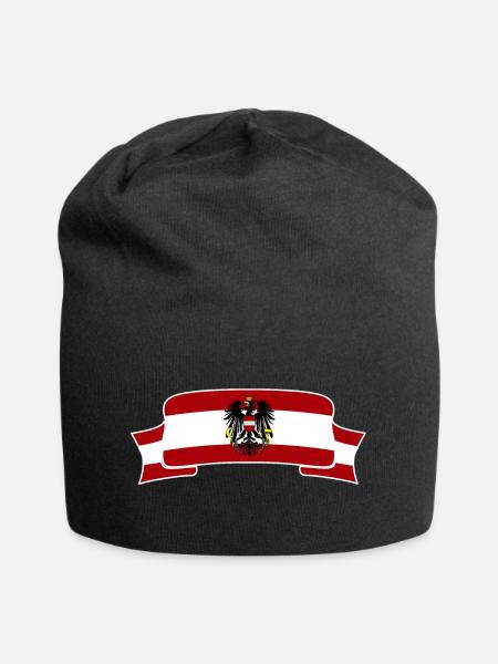 Österreich - Jersey-Beanie - Schwarz