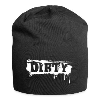 dirty brush lettering graffiti used look - Jersey-Beanie - Schwarz - Vorne