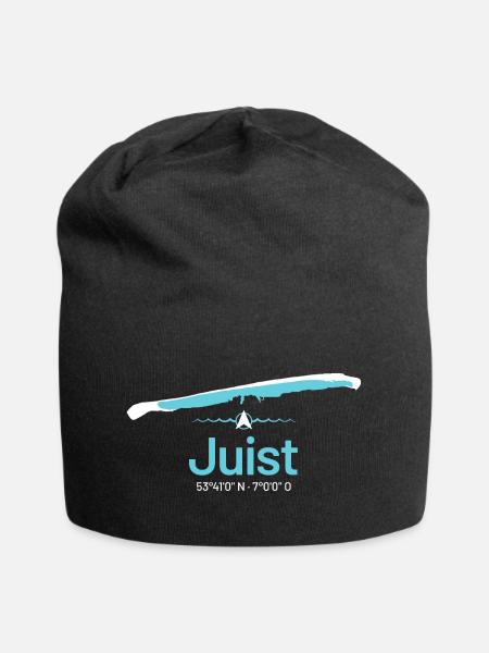 Juist | Design-Landkarte - Jersey-Beanie - Schwarz
